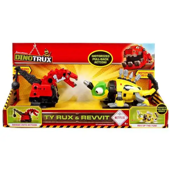 Dinotrux Ty Rux & Revvit Motorized Pull Back 2-Pack