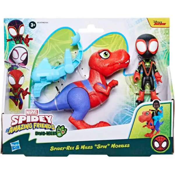 Marvel Spidey & His Amazing Friends Dino-Webs Spidey-Rex & Miles "Spin" Morales Action Figure 2-Pack