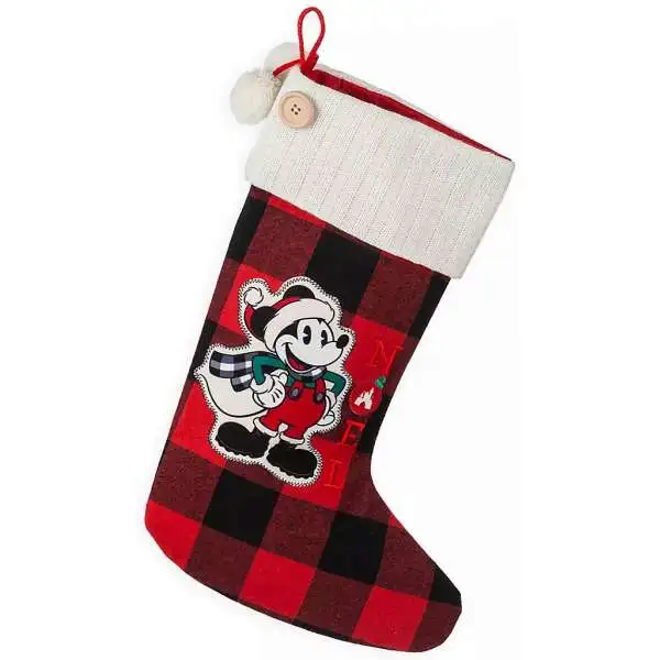 Disney 2019 Holiday Mickey Mouse Plaid Exclusive Plush Christmas Stocking