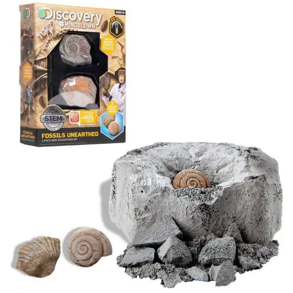 Discovery #Mindblown Fossils Unearthed 2-Pack Mini Excavation Kit