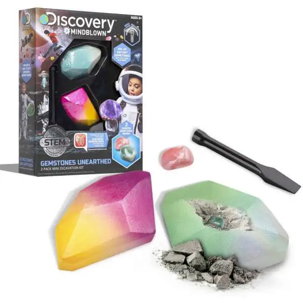 Discovery #Mindblown Gemstones Unearthed 2-Pack Mini Excavation Kit