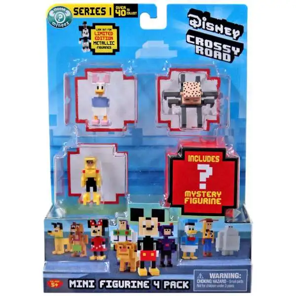 Crossy Road Disney Series 1 Daisy, Go Go Tomago, Babyhead & Mystery Figure Mini Figure 4-Pack