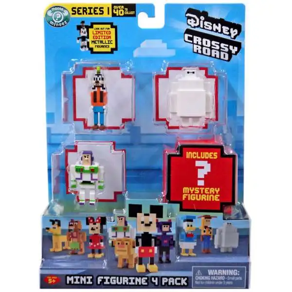 Crossy Road Disney Series 1 Goofy, Baymax, Buzz & Mystery Figure Mini Figure 4-Pack