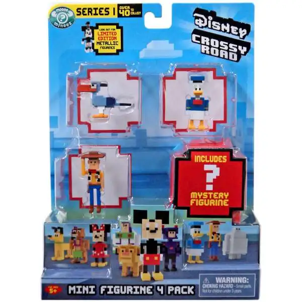 Crossy Road Disney Series 1 Zazu, Donald, Woody & Mystery Figure Mini Figure 4-Pack