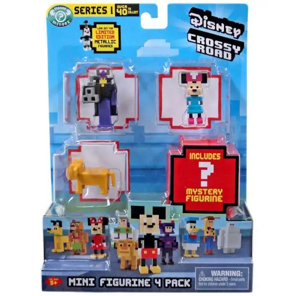 Crossy Road Disney Series 1 Zurg, Minnie, Simba & Mystery Figure Mini Figure 4-Pack