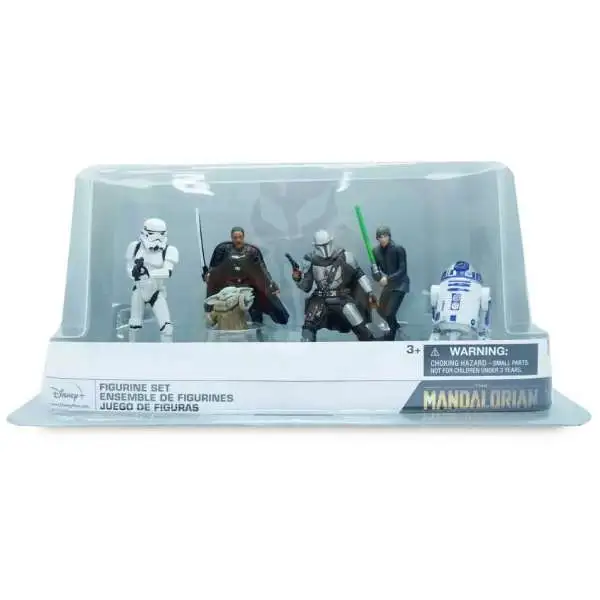 Disney Star Wars The Mandalorian Exclusive 6-Piece PVC Figure Play Set [Mandalorian, Grogu, Luke Skywalker, R2-D2, Moff Gideon & Stormtrooper]