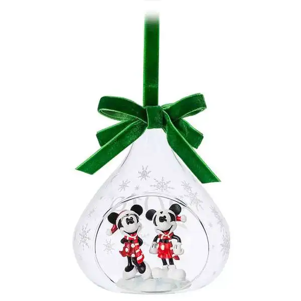 Disney 2019 Holiday Mickey & Minnie Mouse Exclusive Glass Drop Sketchbook Ornament [Damaged Package]