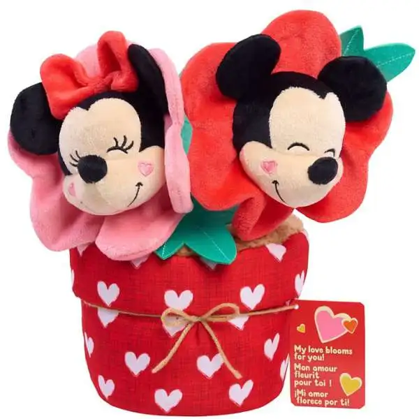 Disney 2026 Valentine's Day Mickey & Minnie Mouse Exclusive Potted Plush