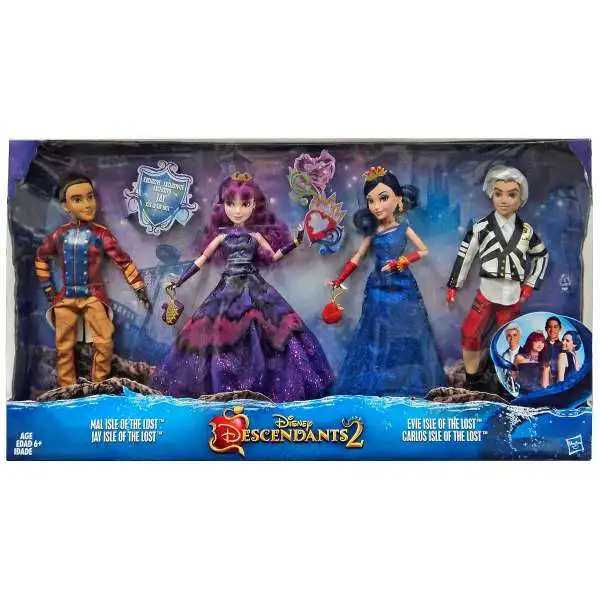 Disney Descendants Descendants 2 Isle of the Lost Mal, Jay, Evie & Carlos Exclusive 11-Inch Doll 4-Pack