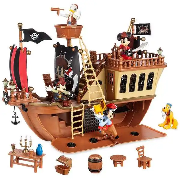 Disney Pirates of the Caribbean Mickey Mouse Pirate Ship Exclusive Playset