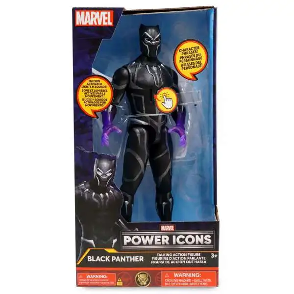 Disney Marvel Power Icons Black Panther Exclusive Action Figure with Sound