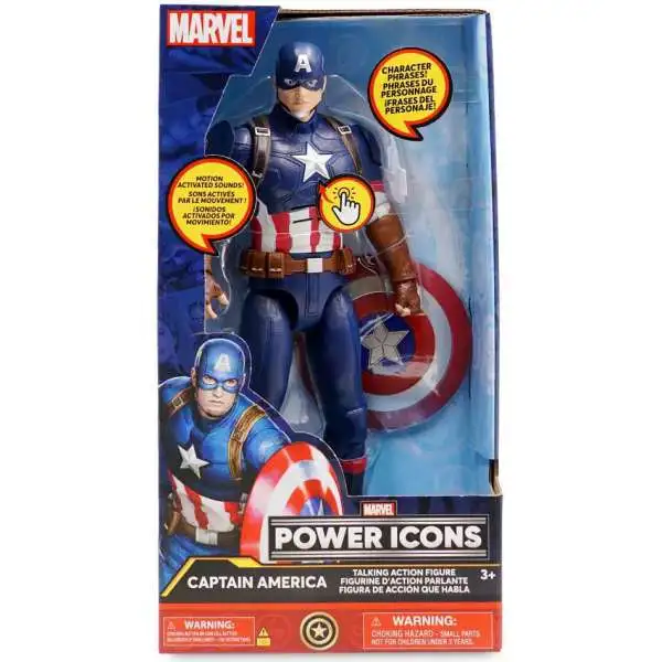 Disney Marvel Power Icons Captain America Exclusive Action Figure with Sound