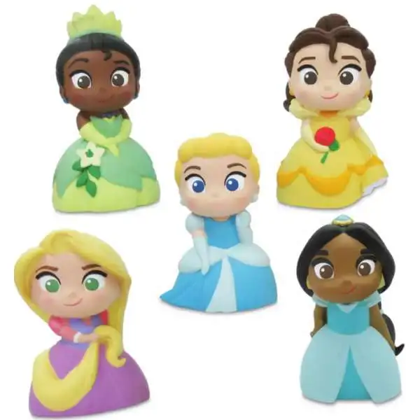 Disney Princess Cinderella, Belle, Jasmine, Tiana & Rapunzel Exclusive 5-Figure Bath Set