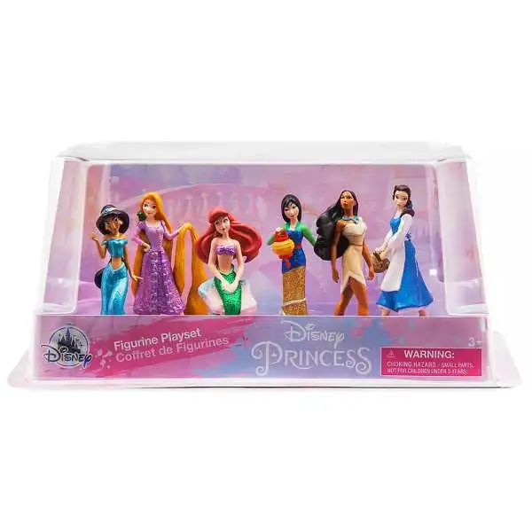 Disney Princess Exclusive 6-Piece PVC Figure Play Set [Ariel, Belle, Pocahontas, Mulan, Jasmine, & Rapunzel]