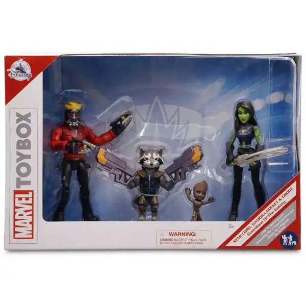 Disney Marvel Guardians of the Galaxy Toybox Star Lord, Gamora, Rocket & Groot Exclusive Action Figure