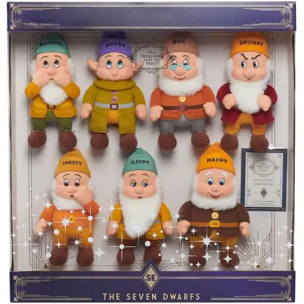 The Seven Dwarfs Stuffed Dolls セット 白雪姫 distreas7dwarfsplshset.webp