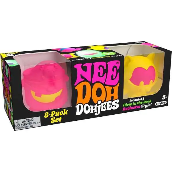 NeeDoh Dohjees Series 2 2-Inch Mystery 3-Pack [3 RANDOM Colors]