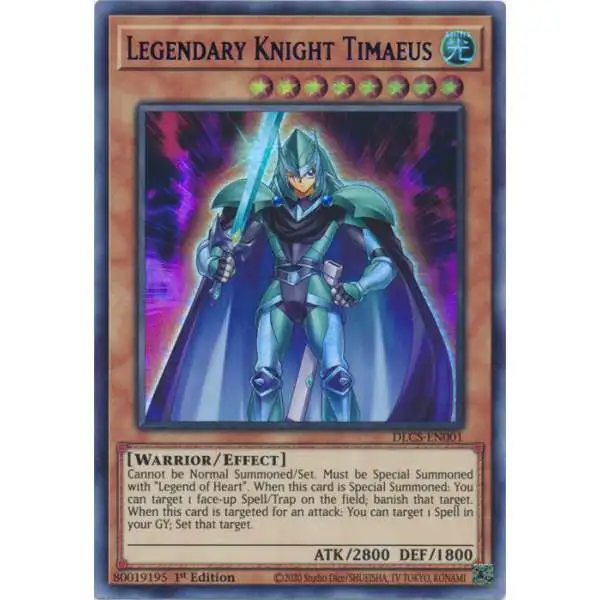 YuGiOh Trading Card Game Dragons of Legend: The Complete Series Ultra Rare Legendary Knight Timaeus DLCS-EN001 [Purple Variant]