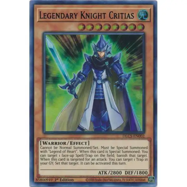 YuGiOh Trading Card Game Dragons of Legend: The Complete Series Ultra Rare Legendary Knight Critias DLCS-EN002 [Blue Variant]