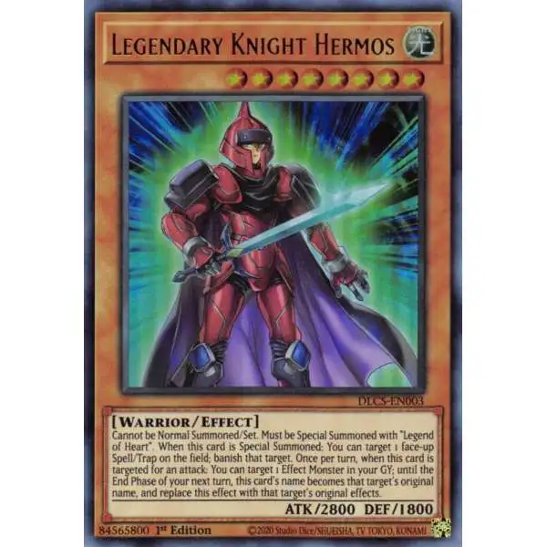 YuGiOh Trading Card Game Dragons of Legend: The Complete Series Ultra Rare Legendary Knight Hermos DLCS-EN003
