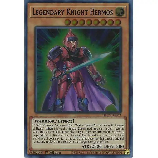 YuGiOh Trading Card Game Dragons of Legend: The Complete Series Ultra Rare Legendary Knight Hermos DLCS-EN003 [Blue Variant]