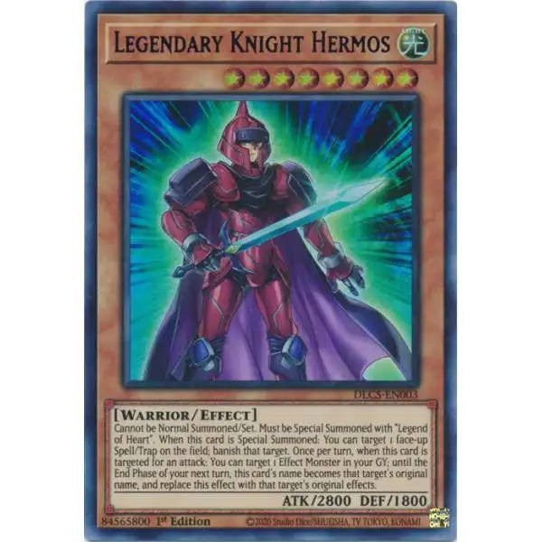 YuGiOh Trading Card Game Dragons of Legend: The Complete Series Ultra Rare Legendary Knight Hermos DLCS-EN003 [Purple Variant]