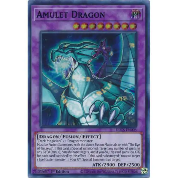 YuGiOh Trading Card Game Dragons of Legend: The Complete Series Ultra Rare Amulet Dragon DLCS-EN005 [Blue Variant]