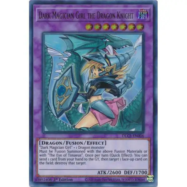 YuGiOh Trading Card Game Dragons of Legend: The Complete Series Ultra Rare Dark Magician Girl the Dragon Knight DLCS-EN006 [Alternative Art Green Variant]