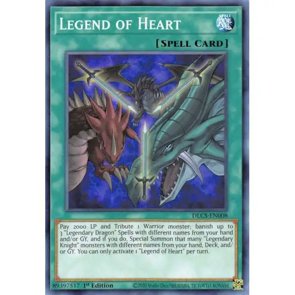 YuGiOh Trading Card Game Dragons of Legend: The Complete Series Common Legend of Heart DLCS-EN008