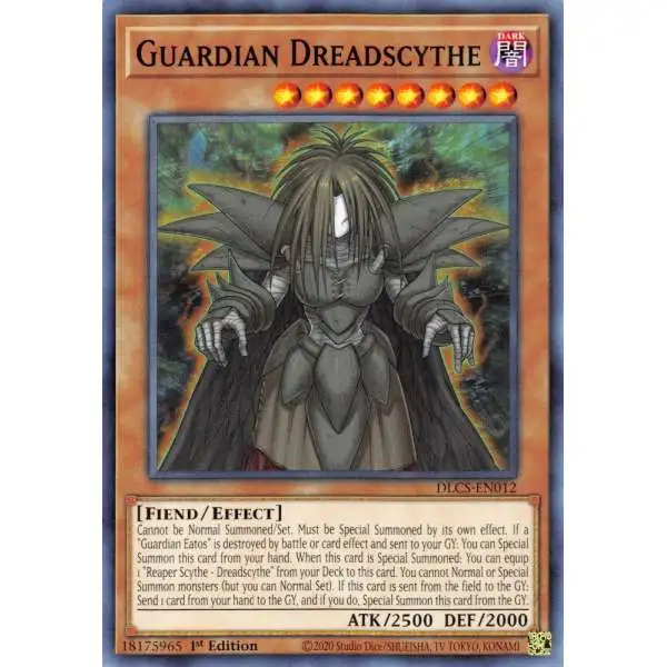 YuGiOh Trading Card Game Dragons of Legend: The Complete Series Common Guardian Dreadscythe DLCS-EN012