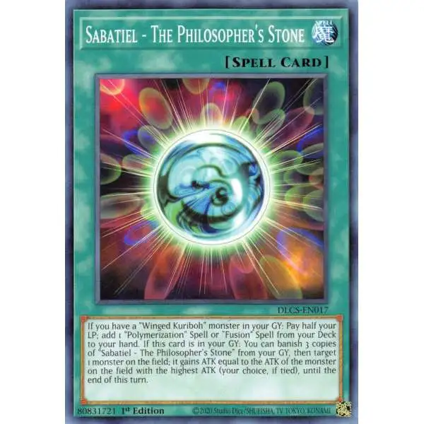 YuGiOh Trading Card Game Dragons of Legend: The Complete Series Common Sabatiel - The Philosopher's Stone DLCS-EN017