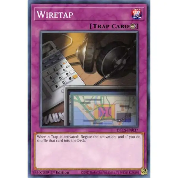 YuGiOh Trading Card Game Dragons of Legend: The Complete Series Common Wiretap DLCS-EN037