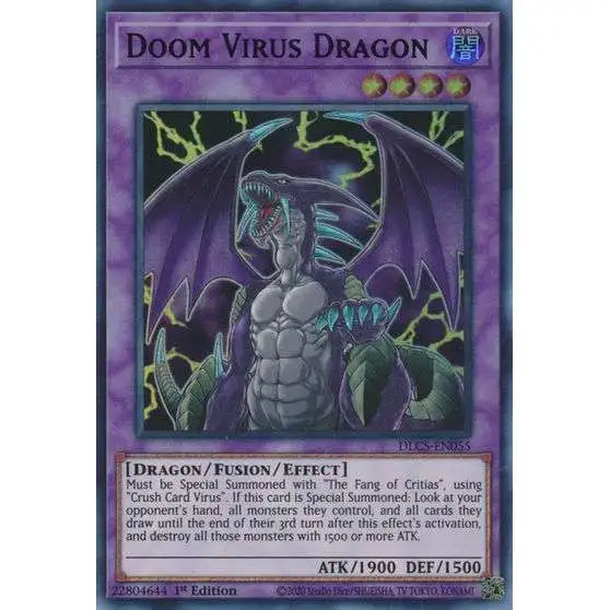 YuGiOh Trading Card Game Dragons of Legend: The Complete Series Ultra Rare Doom Virus Dragon DLCS-EN055 [Green Variant]