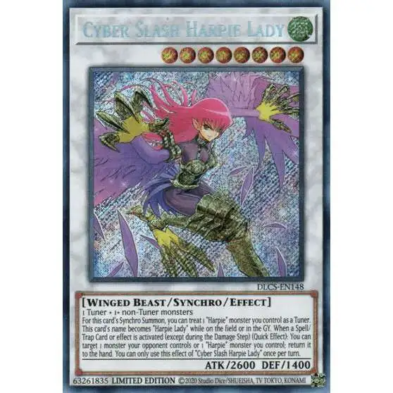 YuGiOh Trading Card Game Dragons of Legend: The Complete Series Secret Rare Cyber Slash Harpie Lady DLCS-EN148