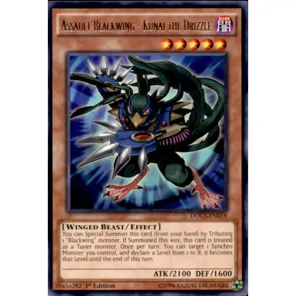 YuGiOh Dimension of Chaos Rare Assault Blackwing - Kunai the Drizzle DOCS-EN018