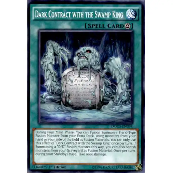 YuGiOh Dimension of Chaos Common Dark Contract with the Swamp King DOCS-EN094