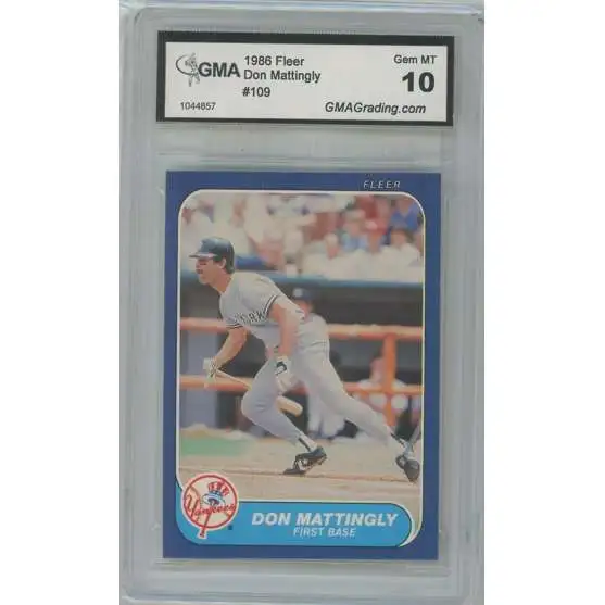 MLB 1986 Fleer Baseball Don Mattingly Graded Single Card #109 [Yankees] [GMA 10]