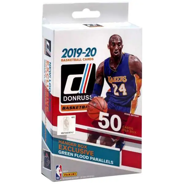 NBA Panini 2019-20 Donruss Basketball Trading Card HANGER Box [50 Cards, 3 Green Flood Parallels]