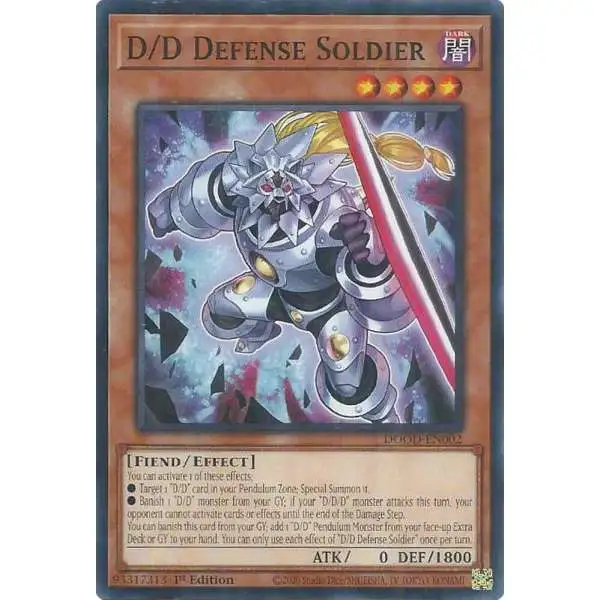 YuGiOh Trading Card Game Doom of Dimensions Common D/D Defense Soldier DOOD-EN002