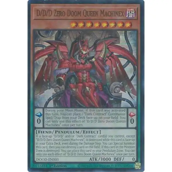 YuGiOh Trading Card Game Doom of Dimensions Ultra Rare D/D/D Zero Doom Queen Machinex DOOD-EN003