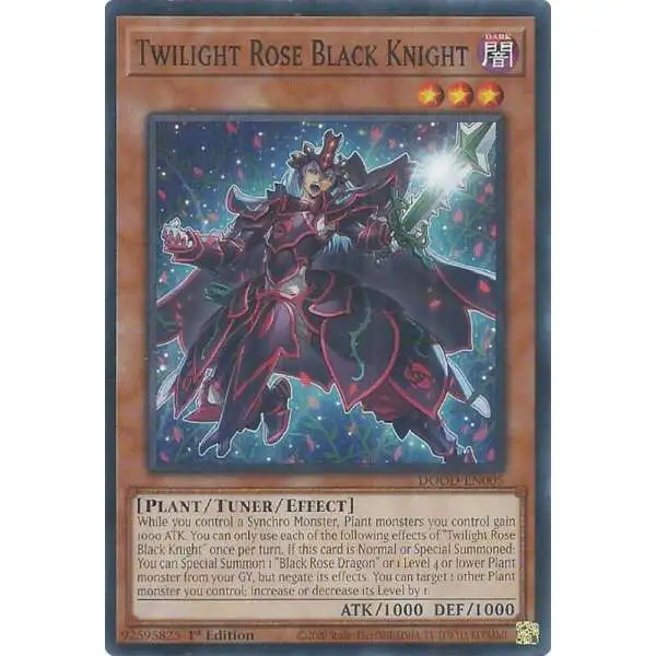 YuGiOh Trading Card Game Doom of Dimensions Common Twilight Rose Black Knight DOOD-EN005