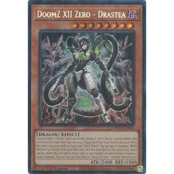 YuGiOh Trading Card Game Doom of Dimensions Secret Rare DoomZ XII Zero - Drastea DOOD-EN008