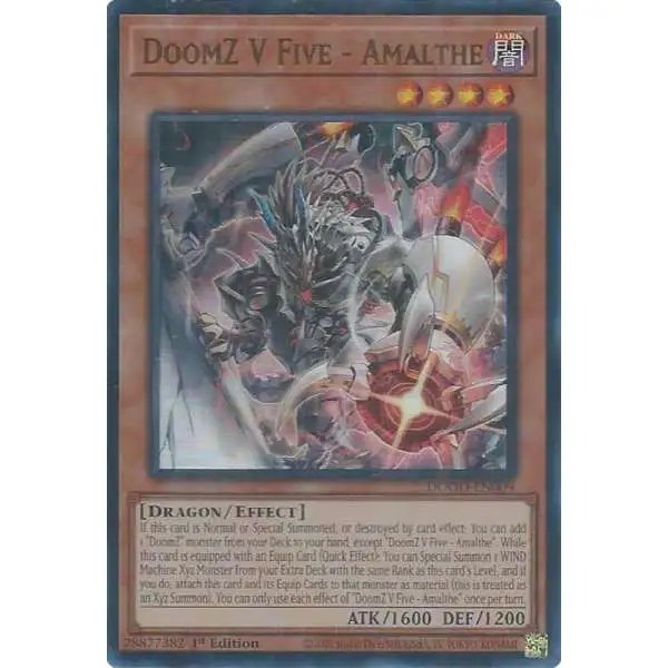 YuGiOh Trading Card Game Doom of Dimensions Ultra Rare DoomZ V Five - Amalthe DOOD-EN009