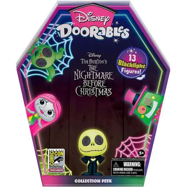 Disney Doorables Collection Peek Nightmare Before Christmas Exclusive Mystery Figure 13-Pack [Blacklight Series]