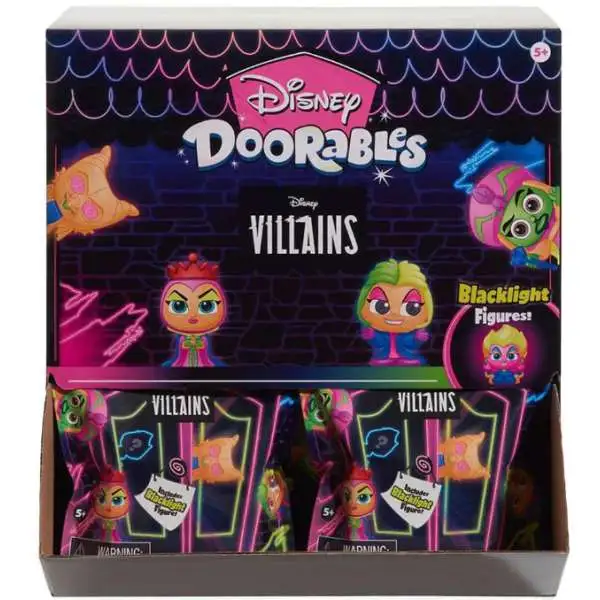 Disney Doorables Blacklight Series Villains Mystery Box [24 Packs]