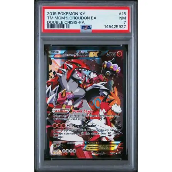 Pokemon X & Y Double Crisis Ultra Rare Team Magma's Groudon EX #15 [PSA 7]