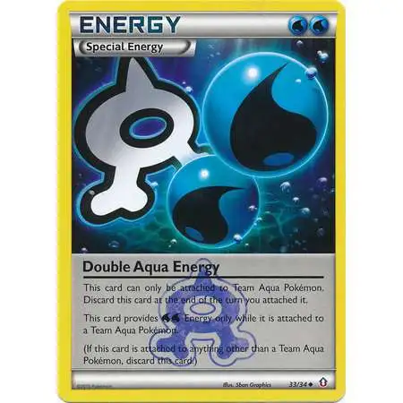 Pokemon X & Y Double Crisis Uncommon Double Aqua Energy #33
