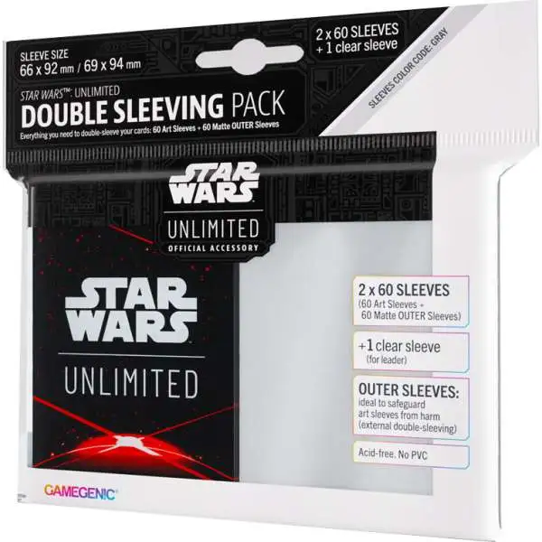Star Wars: Unlimited Trading Card Game Official Accessory Space Red Double Sleeving Pack [61 Art Sleeves +1 Clear Sleeve]