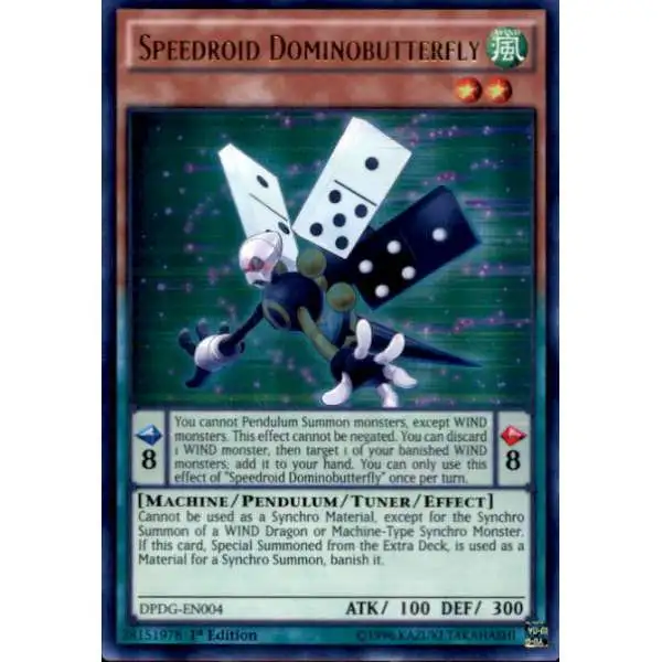 YuGiOh Trading Card Game Duelist Pack Dimensional Guardians Ultra Rare Speedroid Dominobutterfly DPDG-EN004