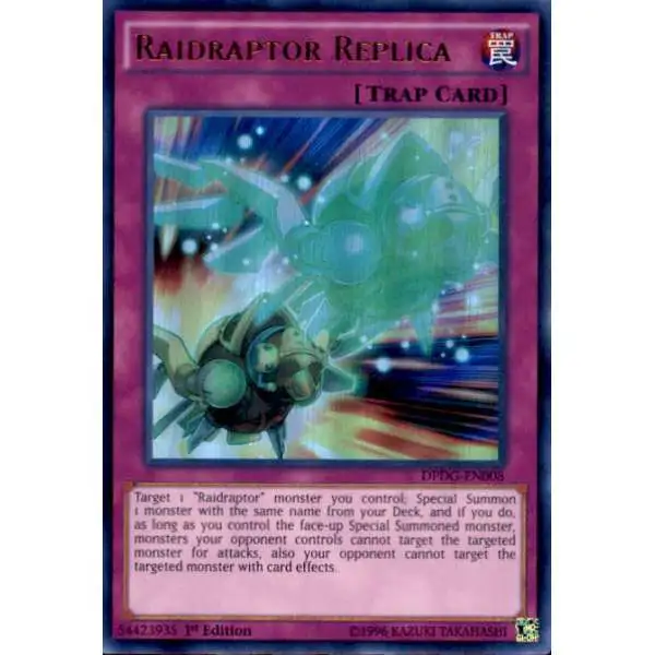 YuGiOh Trading Card Game Duelist Pack Dimensional Guardians Ultra Rare Raidraptor Replica DPDG-EN008